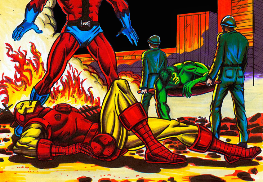 Illustration aux feutres à essences – Reproduction mensuel Strange N°136 / 5 avril 1981