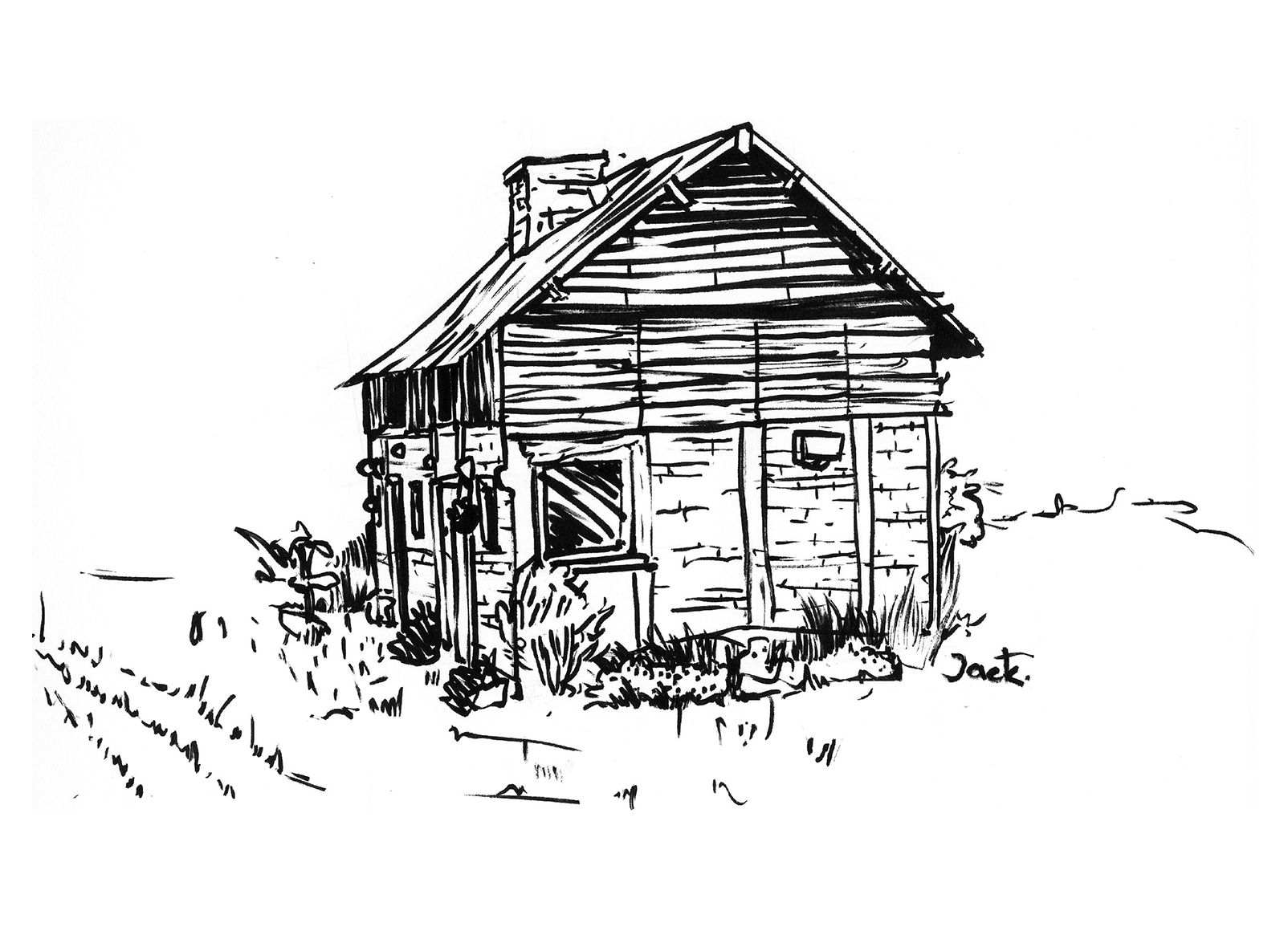 Maison Normande de Neufchâtel – Croquis au Feutre – 25 minutes