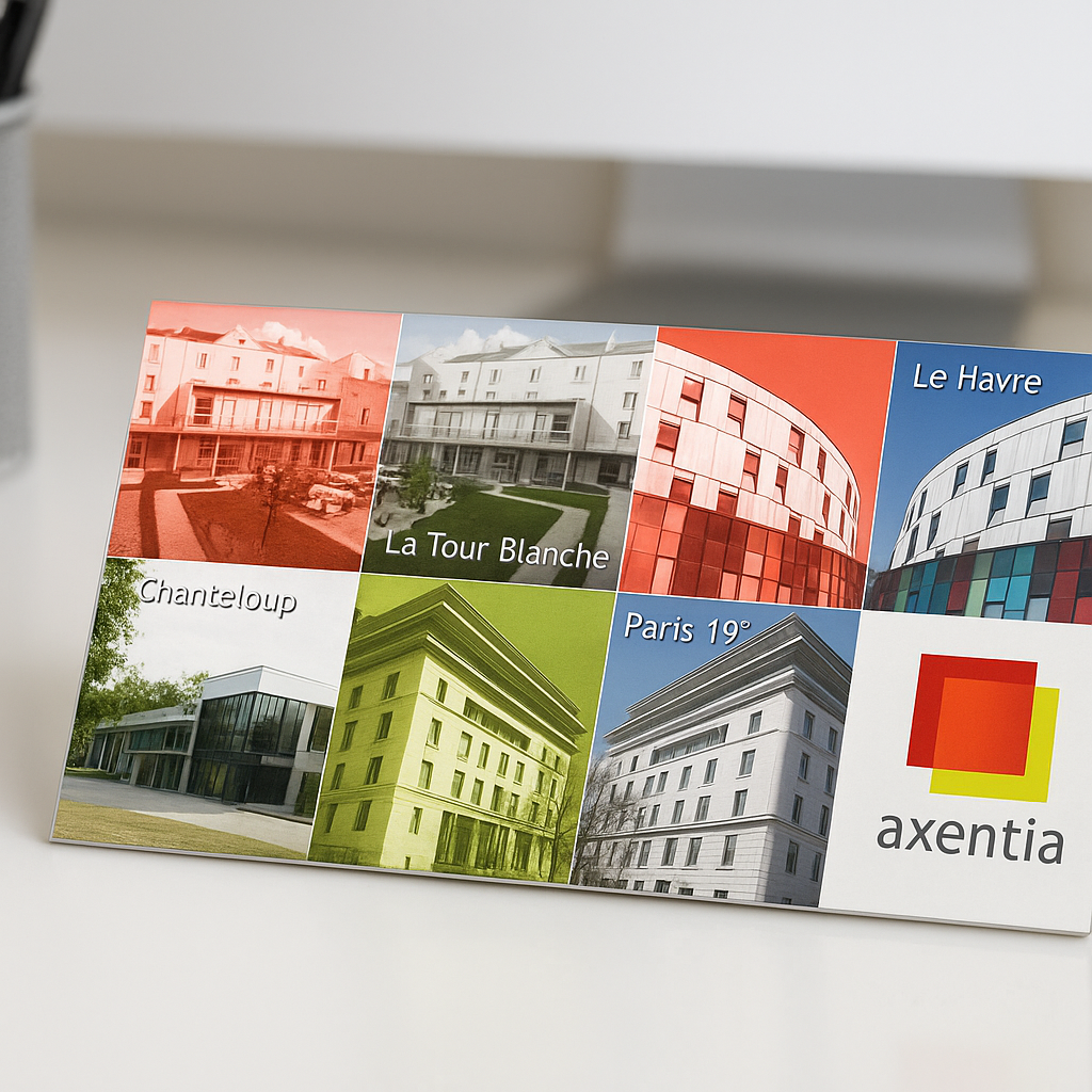 CRÉATION MAIL & CARTONS DE VŒUX POUR AXENTIA AXENTIA est spécialiste du portage d’établissements médico-sociaux.