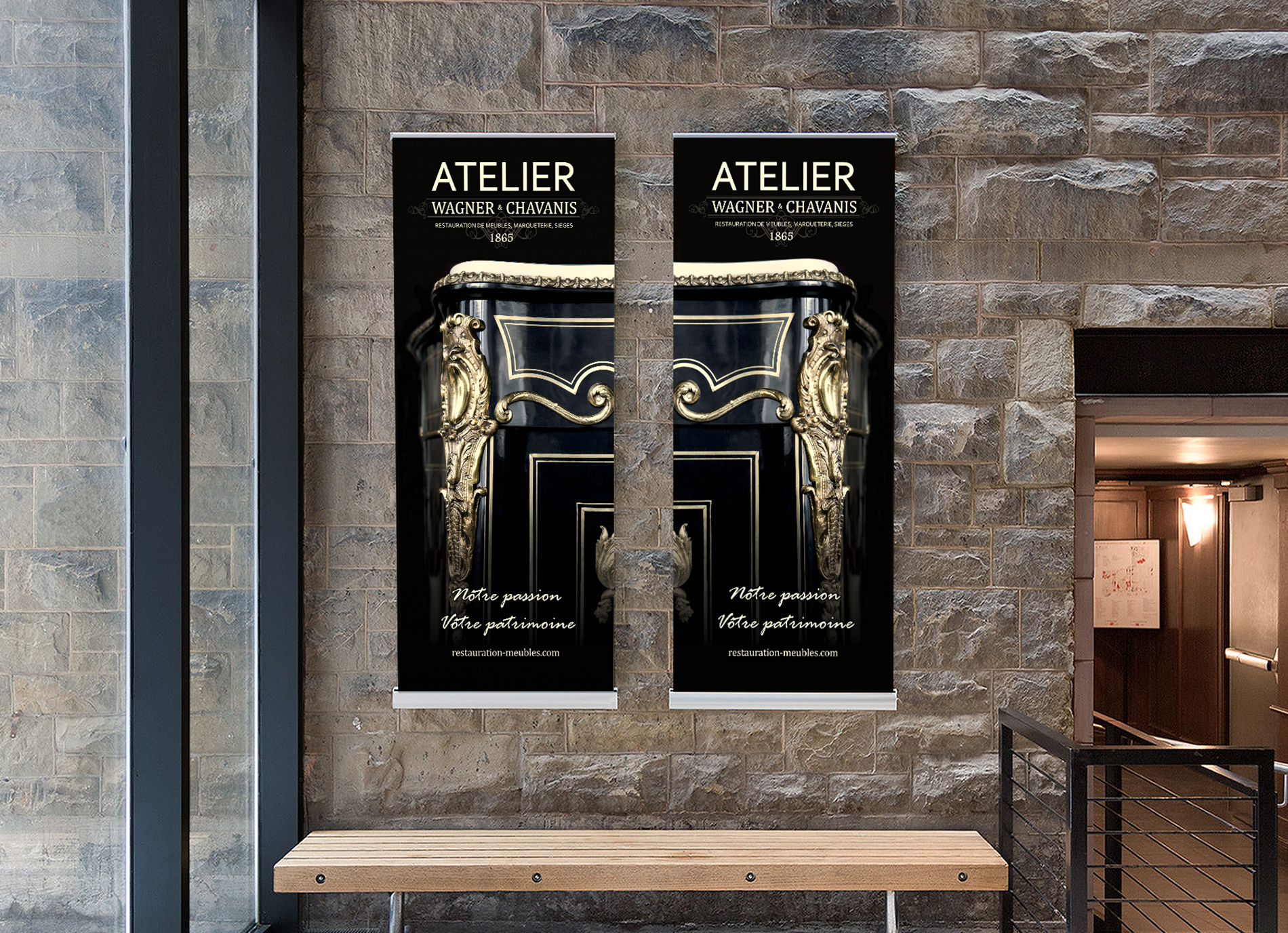 Création d’un kakemono pour l’ébénisterie « Wagner & Chavanis »