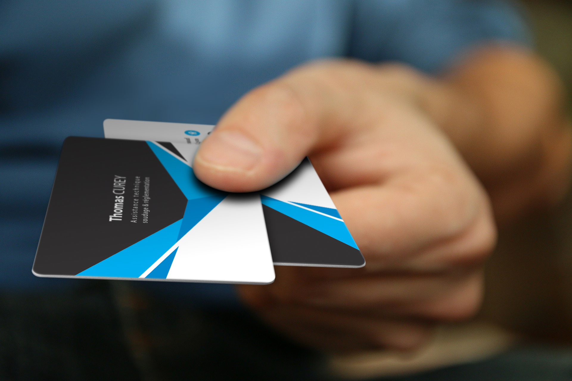 Création de carte de visite pour Thomas Curey – Assistance Technique, Soudage & Réglementation