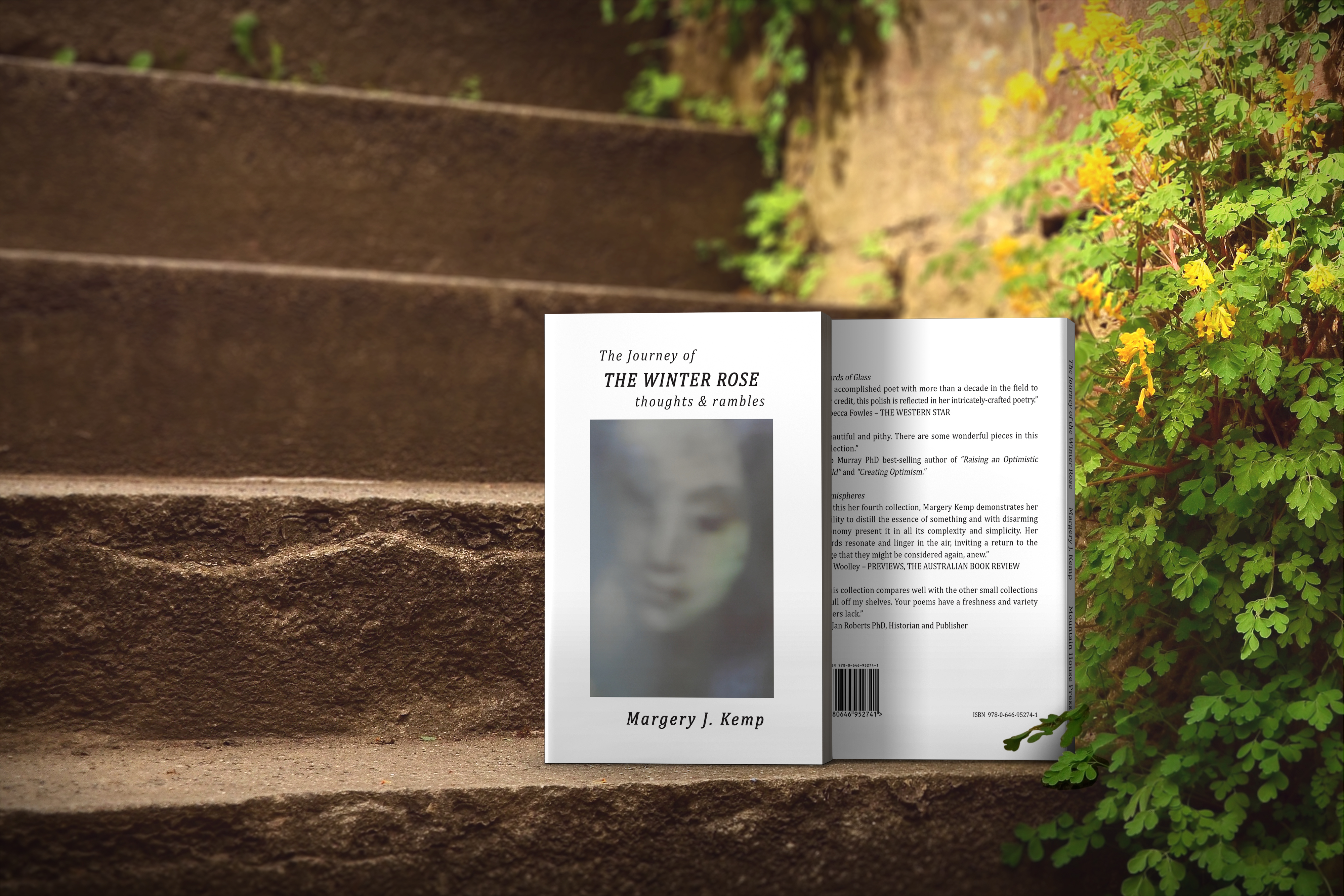 Mise en page de la couverture du livre : The Journey of the Winter Rose – Thoughts & Ramble