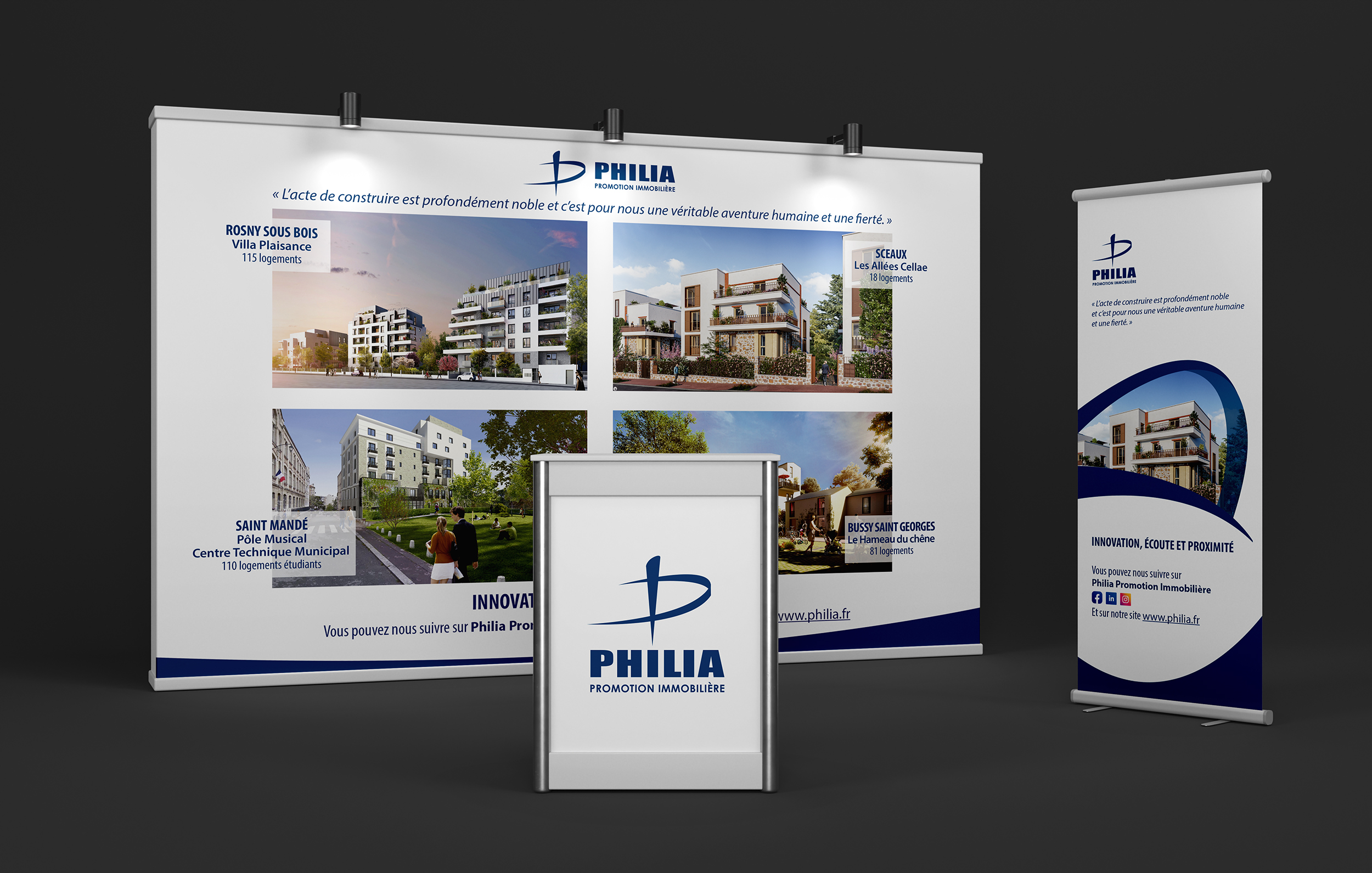 Conception d’une toile enduite grand format pour Philia Promotion Immobilière